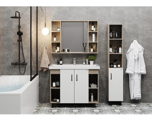 Тумба под раковину Onika Тимбер 100 110011 цвет Дуб сонома Белый матовый