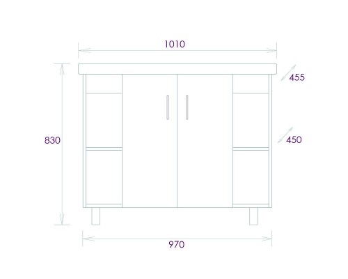 Тумба под раковину Onika Тимбер 100 110011 цвет Дуб сонома Белый матовый
