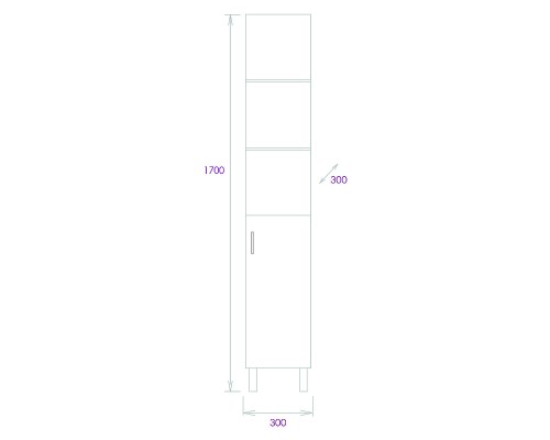 Шкаф пенал Onika Тимбер 30 403067 цвет Дуб сонома