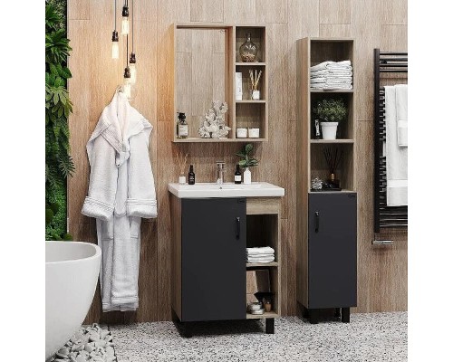 Тумба под раковину Onika Тимбер 60.01 106116 Серый матовый Дуб сонома