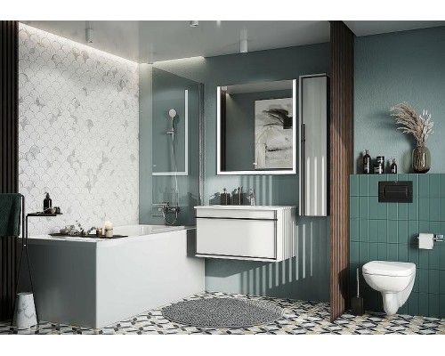 Тумба под раковину Roca Aneto 80 857430806 подвесная Белый глянец Черная матовая