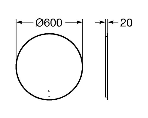 Зеркало Roca Luna 60 ZRU9307557 с подсветкой с сенсорным выключателем