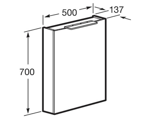 Зеркальный шкаф Roca Oleta 50 R A857644515 с подсветкой Капучино