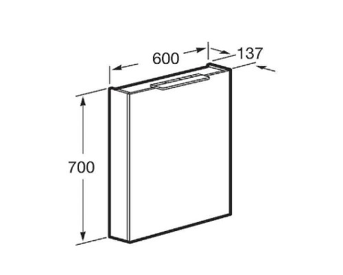 Зеркальный шкаф Roca Oleta 60 R A857646501 с подсветкой Белый матовый