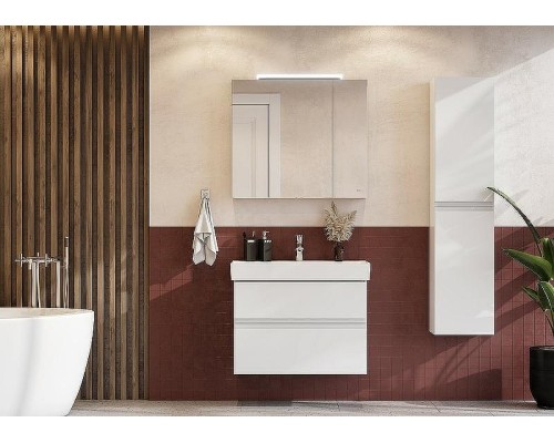 Зеркальный шкаф Roca Oleta 80 A857647806 с подсветкой Белый глянец