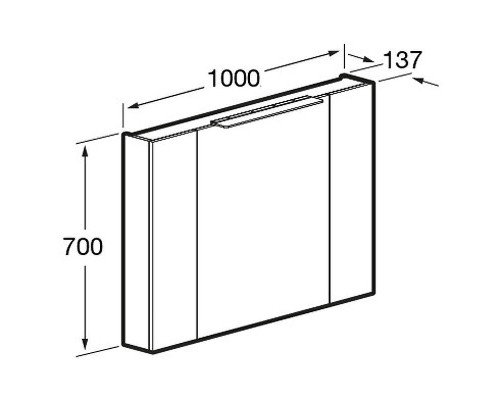 Зеркальный шкаф Roca Oleta 100 A857648515 с подсветкой Капучино