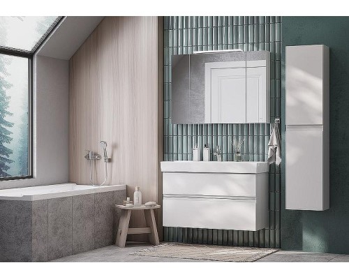 Зеркальный шкаф Roca Oleta 100 A857648806 с подсветкой Белый глянцевый