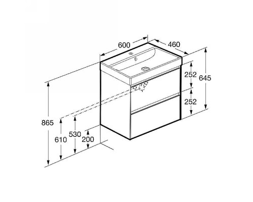Тумба под раковину Roca Ona 60 A857613513 подвесная Зеленая матовая
