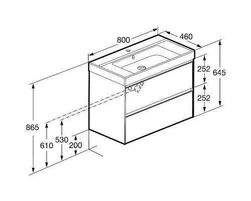 Тумба под раковину Roca Ona 80 A857630512 подвесная Светлый дуб