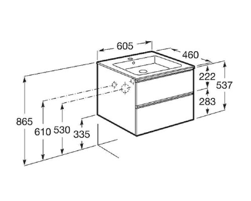 Тумба под раковину Roca The Gap 60 857550806 подвесная Белая глянцевая