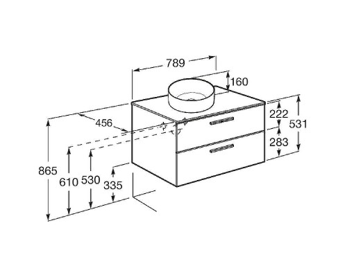 Тумба под раковину Roca Victoria 80 A857470517 подвесная Орех