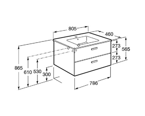 Тумба под раковину Roca Victoria Nord 80 ZRU9000031 подвесная Венге