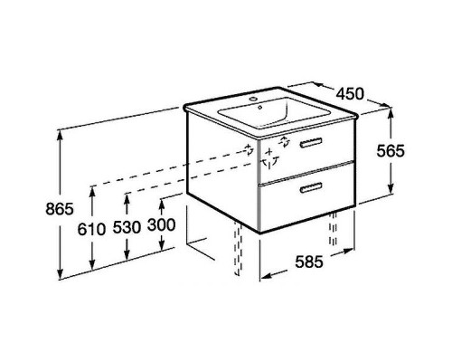 Тумба под раковину Roca Victoria Nord 60 ZRU9000028 подвесная Белая
