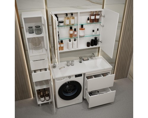 Зеркальный шкаф Stella Polar Анда 100 SP-00001223 с подсветкой цвет Белый