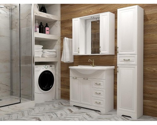 Зеркало со шкафом Stella Polar Кармела 100 SP-00000187 с подсветкой Ольха белая