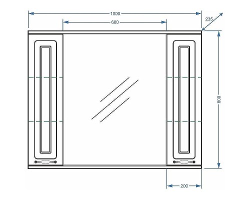 Зеркало со шкафом Stella Polar Кармела 100 SP-00000187 с подсветкой Ольха белая