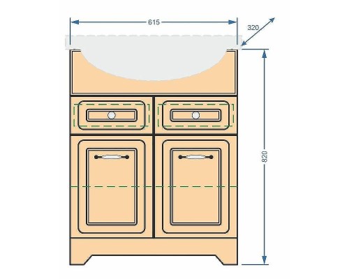 Тумба под раковину Stella Polar Кармела 65 SP-00000178 Карпатская ель