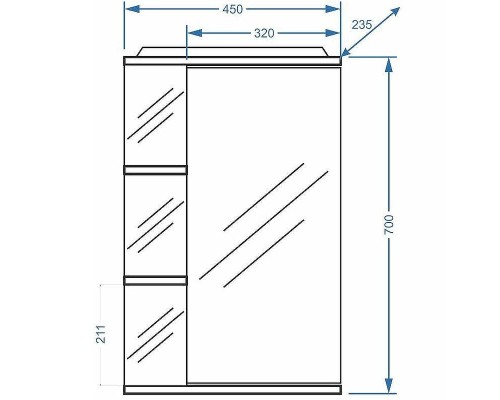 Зеркальный шкаф Stella Polar Концепт Нелея 45/С R SP-00000223 с подсветкой Белый