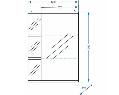 Зеркальный шкаф Stella Polar Концепт Нелея 50/С R SP-00000035 с подсветкой Белый