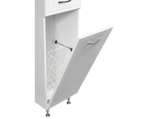 Шкаф пенал Stella Polar Концепт 36 SP-00000146 с бельевой корзиной Белый