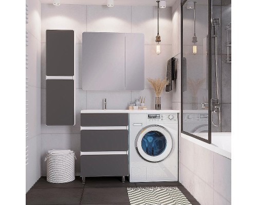 Шкаф пенал Stella Polar Корделия 35 SP-00001042 подвесной Серый Белый