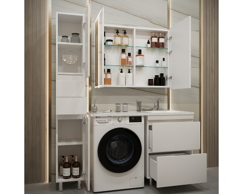 Тумба под раковину Stella Polar Памелла 120 SP-00000751 цвет Белый глянцевый