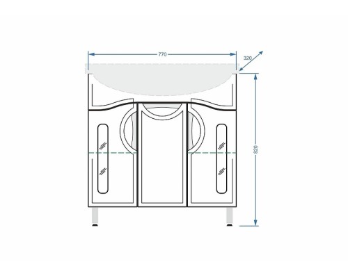 Тумба под раковину Stella Polar Сильва 80 SP-00001860 цвет Белый