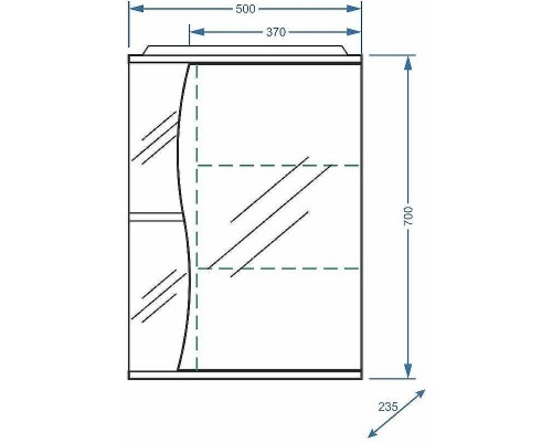 Зеркальный шкаф Stella Polar Волна Верея 50 SP-00000032 с подсветкой Белый
