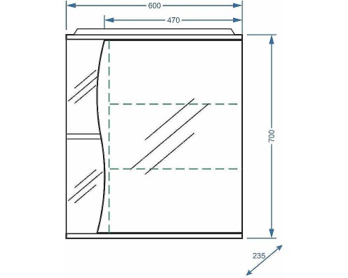 Зеркальный шкаф Stella Polar Волна Верея 60 SP-00000048 с подсветкой Белый