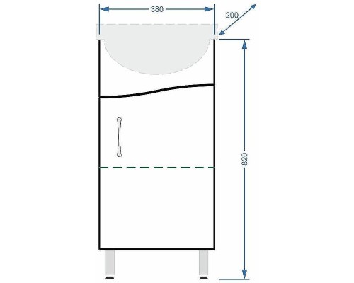 Тумба под раковину Stella Polar Волна 40 SP-00000230 Белая