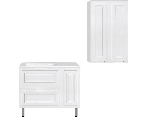 Тумба под раковину Style Line Альба 90 L Люкс Plus ЛС-000010052 Белая