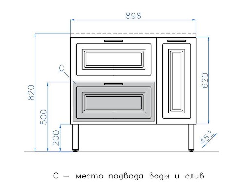 Тумба под раковину Style Line Альба 90 L Люкс Plus ЛС-000010052 Белая