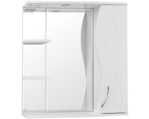 Зеркало со шкафом Style Line Амелия 75 с подсветкой Белый глянец