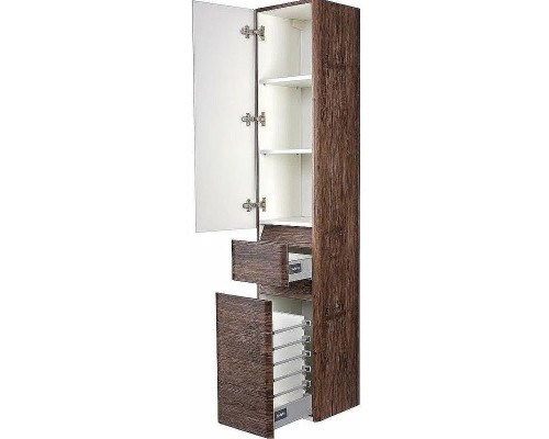 Шкаф пенал Style Line Атлантика 35 L Люкс Plus СС-00002222 с бельевой корзиной Старое дерево