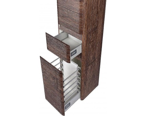 Шкаф пенал Style Line Атлантика 35 L Люкс Plus СС-00002222 с бельевой корзиной Старое дерево