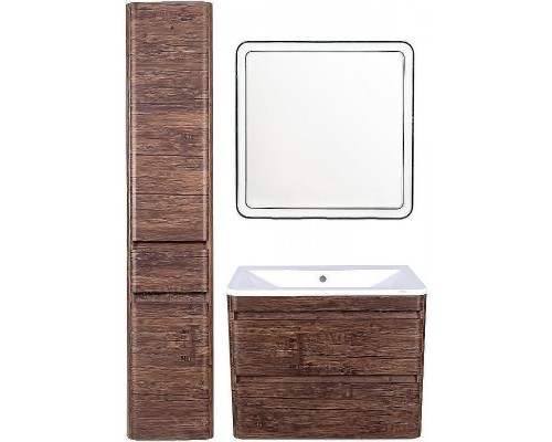 Шкаф пенал Style Line Атлантика 35 L Люкс Plus СС-00002222 с бельевой корзиной Старое дерево