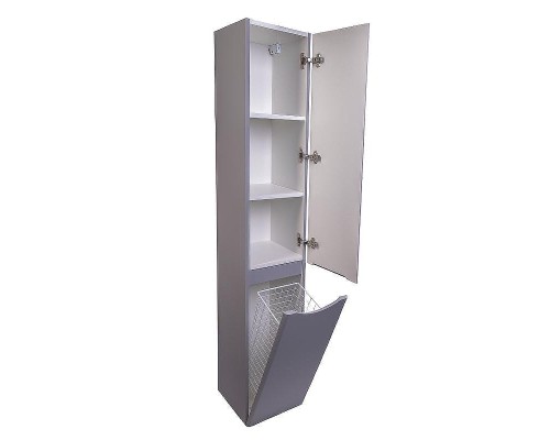 Шкаф пенал Style Line Бергамо 30 R СС-00002330 с бельевой корзиной Серый антискрейтч