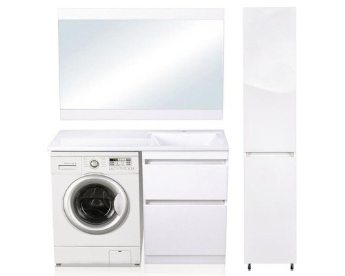 Шкаф пенал Style Line Даллас 30 Люкс с бельевой корзиной Белый