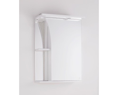 Зеркальный шкаф Style Line Эко стандарт Виола 50 С с подсветкой Белый глянец