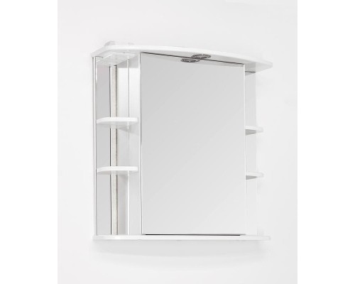 Зеркальный шкаф Style Line Эко стандарт Лира 70 С с подсветкой Белый глянец