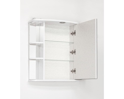 Зеркальный шкаф Style Line Эко стандарт Лира 70 С с подсветкой Белый глянец