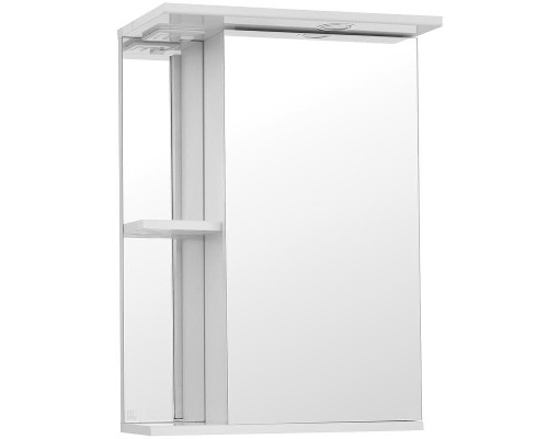 Зеркальный шкаф Style Line Эко стандарт Николь 50 С с подсветкой Белый глянец