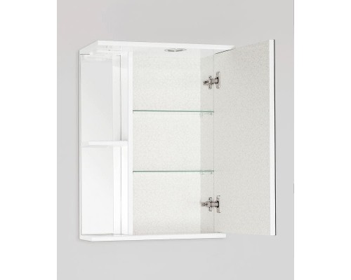 Зеркальный шкаф Style Line Эко стандарт Николь 50 С с подсветкой Белый глянец