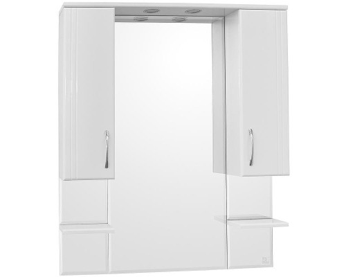 Зеркало со шкафом Style Line Эко стандарт Энигма 90 С с подсветкой Белый глянец