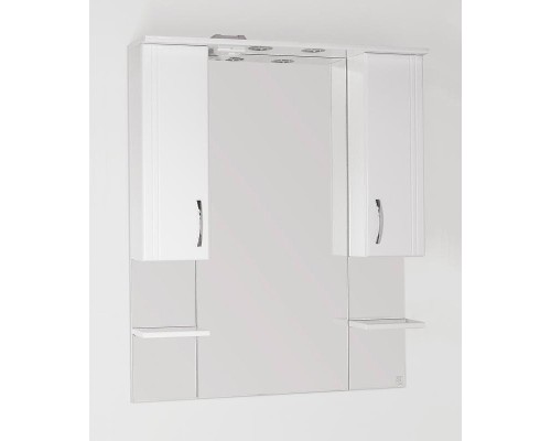 Зеркало со шкафом Style Line Эко стандарт Энигма 90 С с подсветкой Белый глянец