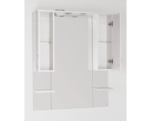 Зеркало со шкафом Style Line Эко стандарт Энигма 90 С с подсветкой Белый глянец