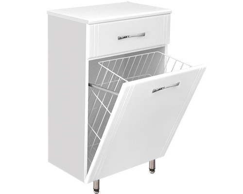 Комод Style Line Эко Стандарт ТН 60 с бельевой корзиной Белый глянец