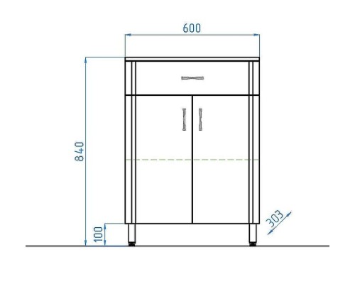 Комод Style Line Эко Стандарт ТН 60 с бельевой корзиной Белый глянец