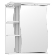 Зеркальный шкаф Style Line Эко Волна 60 С с подсветкой Белый глянец