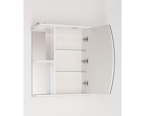 Зеркало Style Line Эко волна Камелия 60 С с подсветкой и полками Белый глянец